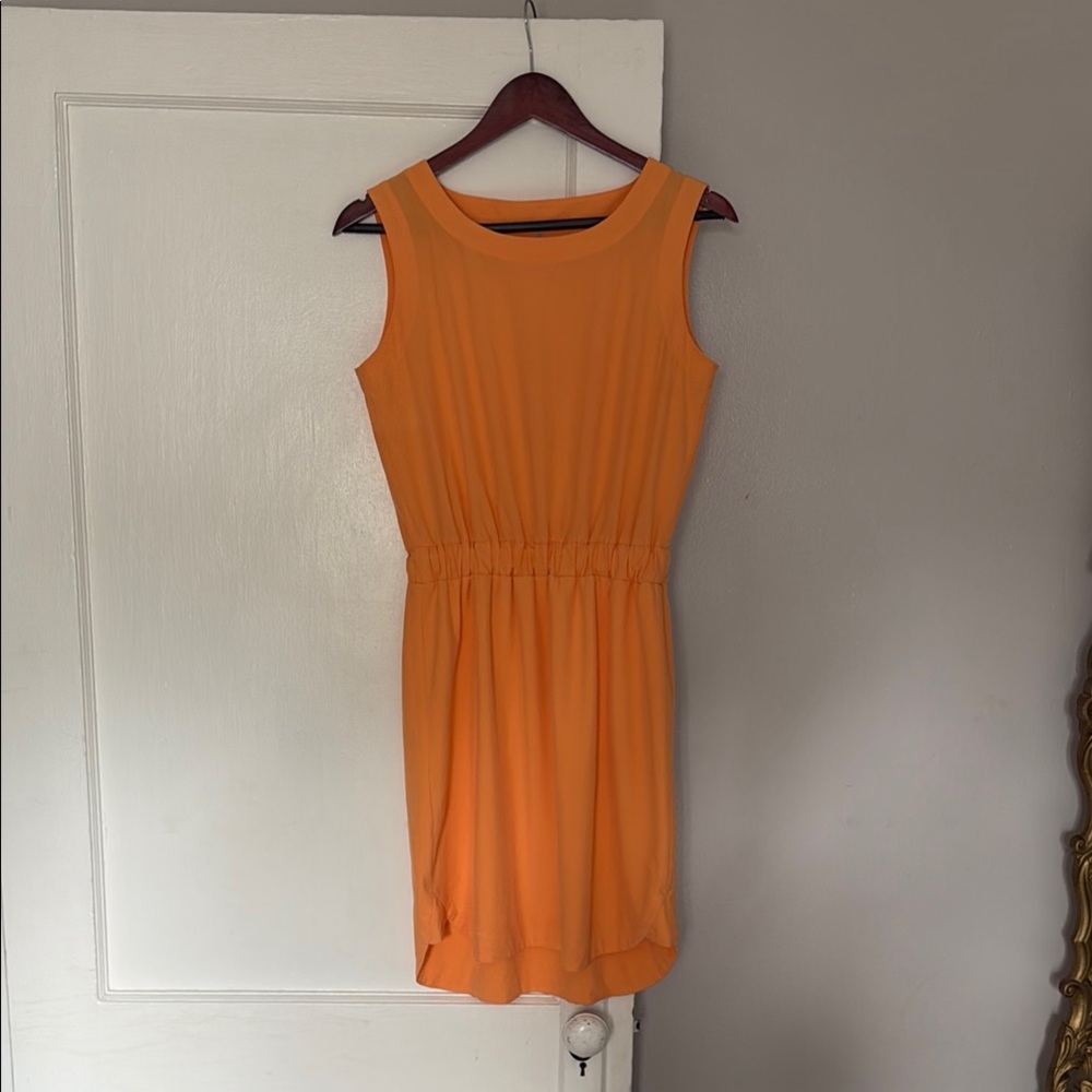 Athleta (S) Neon Orange Lightweight Sleeveless Dress